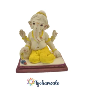 Bal ganesha on Chaurang| 10 inches | 100% Natural colours and Eco-friendly| Shadu clay idol