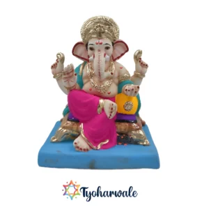 Raja Ganesh Murti | 12 inches | Shadu clay idol | 100% Eco-friendly God Idol
