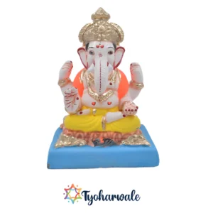Chaurang 15” Ecofriendly Ganesh Murti made from Shadu Clay