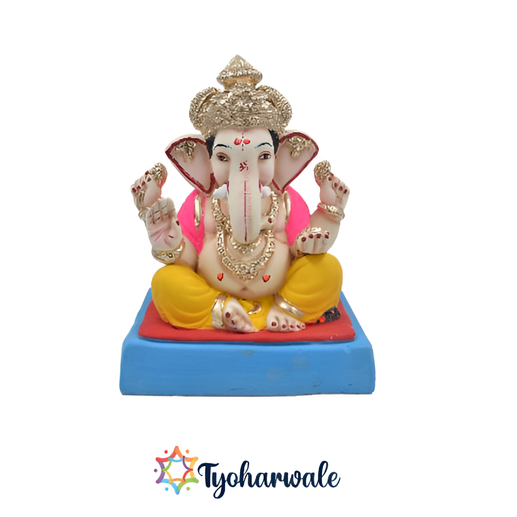 Adi Ganesh Murti| 13.5 inches| 100% natural colours and eco-friendly idol made of Shadu mati