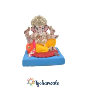 Jasvand Ganpati Murti| 6.5 inches| Shadu clay idol| 100 % Eco-friendly with natural colours