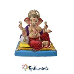 Rajeshahi Ganapati Murti| 17 inches| Shadu Clay Idol| 100% Eco-friendly with natural colours