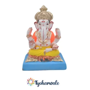 Chaurang Ganpati | 12.5 inches | Eco-friendly Idol made from Shade Mati | Clay Ganesha
