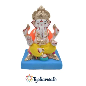 Nakshi Ganpati Murti| 13.5 inches | Eco-Friendly Shadu Mati Ganpati Idol