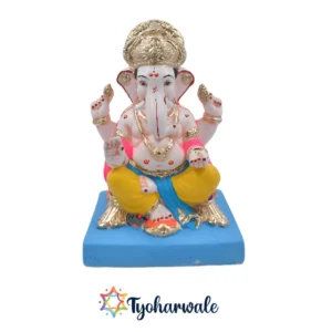 Philip Ganpati Idol | 14.5 inches| Eco-friendly ganesh murti made from shadu mati| Shadu clay murti