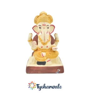 Nakshi Ganapati| 9.5 inches| Eco- friendly murti made from Shadu clay