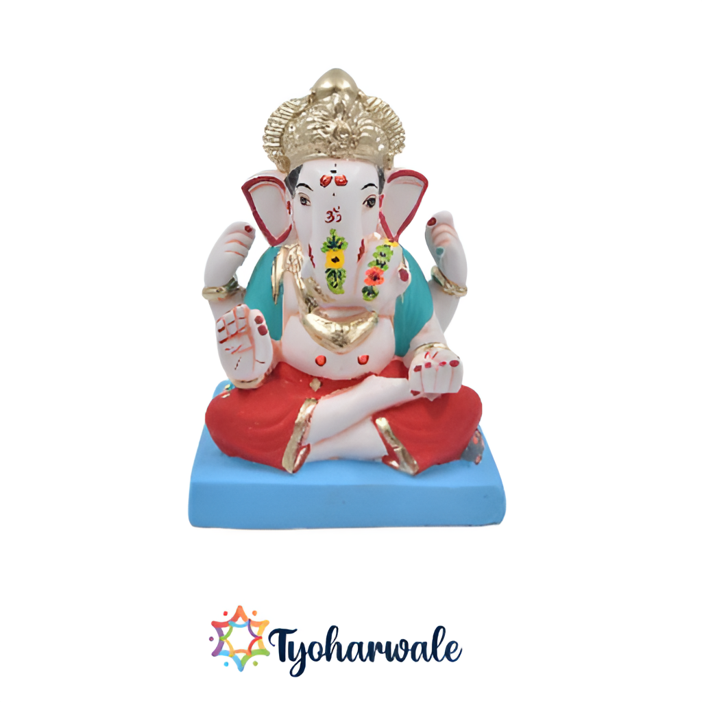 Dagdu Sheth Ganpati Murti | 9 Inches | Eco-Friendly Shadu Mati Idol