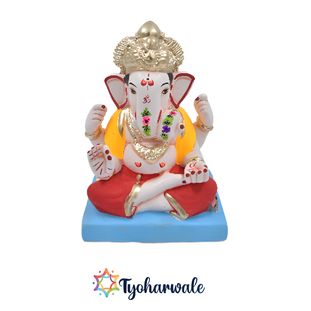 Dagdu Sheth Ganpati Murti | 9 Inches | Eco-Friendly Shadu Mati Idol