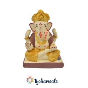 Dagdu Sheth Eco-friendly Murti | 9 Inches | Made with Shadu mati