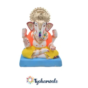 Dagdusheth Ganpati Murti| 13 inches| Handcrafted Shadu Maati Idol