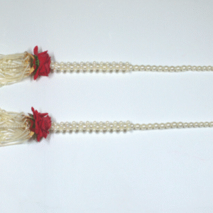 Festive Latkan with flower (Set of 2) | Handcrafted Beaded Hanging for Diwali, Navratri & Ganesh Chaturthi Celebrations