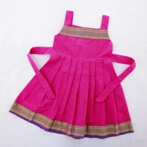 Rani Colour Shoulder Strip Border Cotton Frock