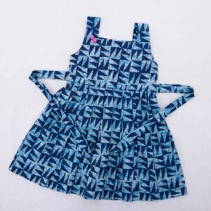 Indigo Print Shoulder Strip Frock