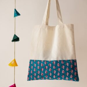 Blue Handblock Print Tote Bag