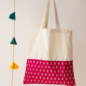 Pink Golden Print Tote Bag