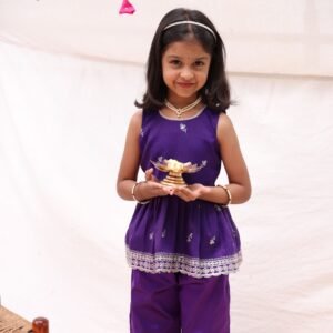 Purple Co-ord Set with Silver Border