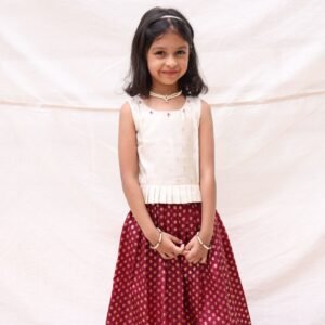 Off-White Polka and Maroon Parkar