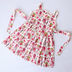 Red Peppa Pig Print Cotton Frock
