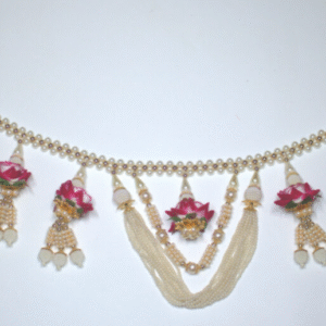 Elegant Beaded Toran with Flowers | Handcrafted Door Hanging for Home, Temple & Diwali Festival Decor