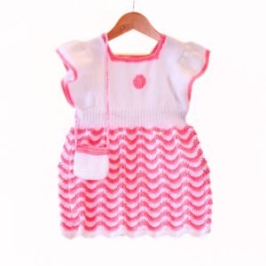 Hand-woven Knitted Flutter Sleeve Dress