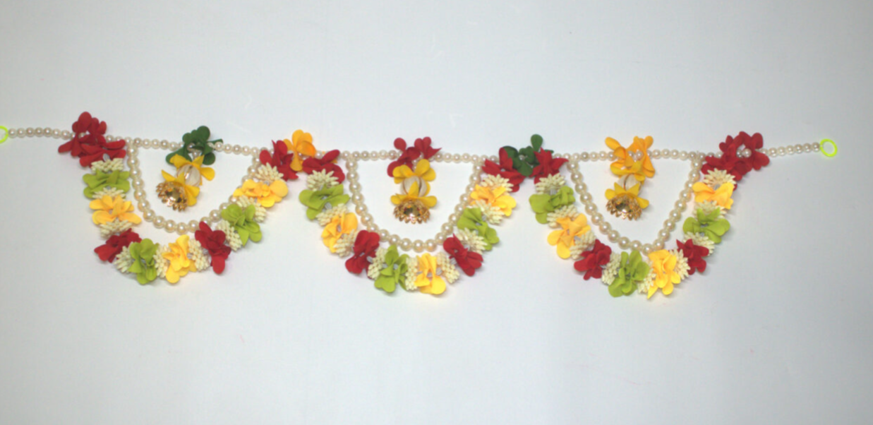 Decorative Beaded Toran for Home & Mandir | Traditional Festival Door Hanging for Diwali & Ganesh Chaturthi Decor