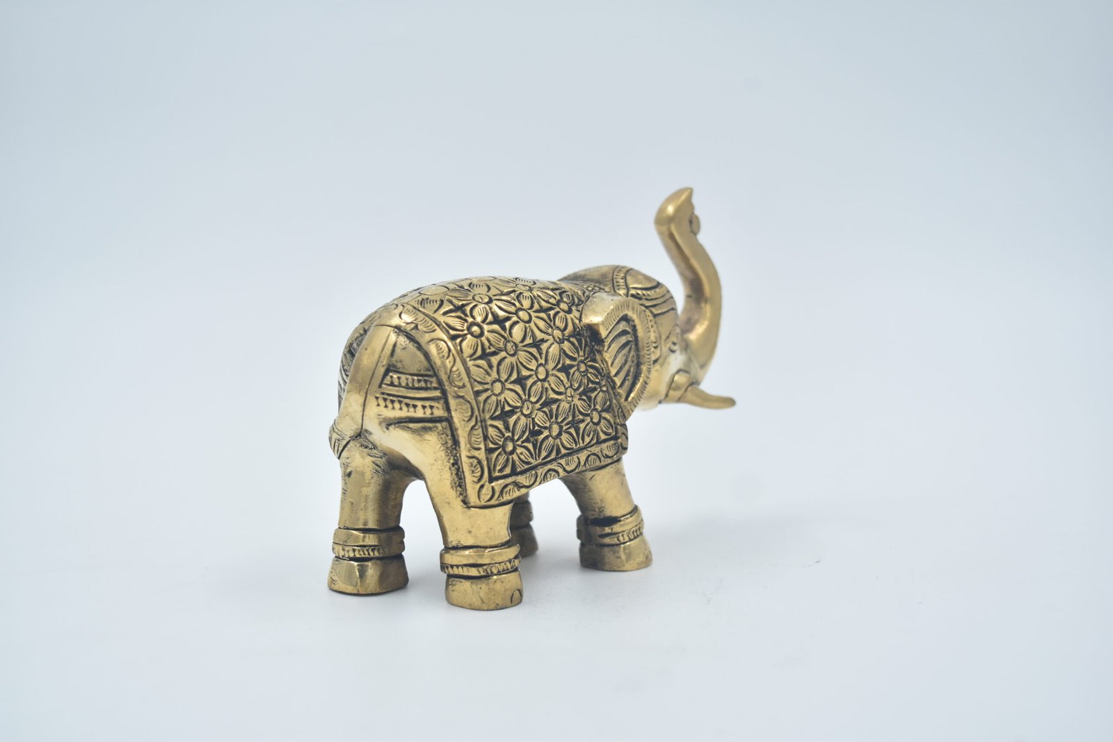 Metal Elephant Pair Statue | Gold Plated Trunk Up Elephant Idol Showpiece for Home Decor, Vastu, Prosperity, Good Luck, Mandir, Pooja Room & Housewarming Gifts
