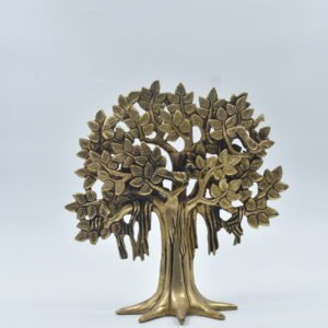 .Kalpavriksha Brass Tree of Life Showpiece  Pure Solid Brass with Antique Gold Finish – Handcrafted Feng Shui & Vastu Decor for Home, Living Room, Good Luck Gift & Festive Decoration