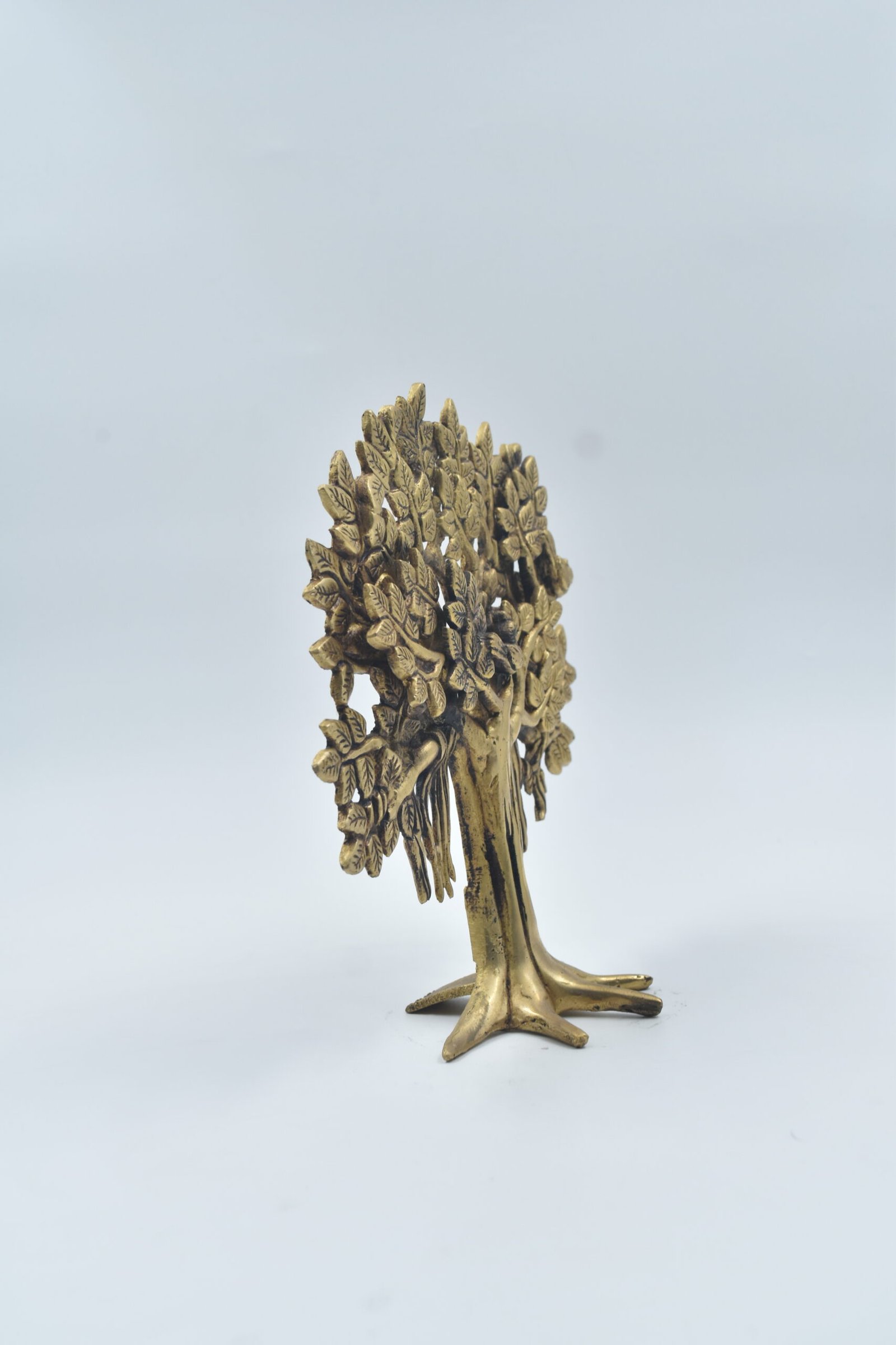 .Kalpavriksha Brass Tree of Life Showpiece Pure Solid Brass with Antique Gold Finish – Handcrafted Feng Shui & Vastu Decor for Home, Living Room, Good Luck Gift & Festive Decoration