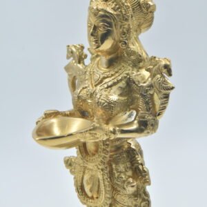 Brass Laxmi Deepluxmi Oil Lamp – Handcrafted Puja Deepak for Home, Mandir, Diwali, Entrance Decor & Gifting – Decorative Brass Pooja Light”