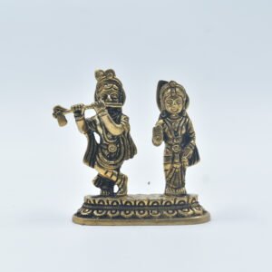 Brass Radha Krishna Statue Pair | Radha Krishna Murti for Pooja Room &amp; Home Décor | Spiritual Gift | Handcrafted Radhe Krishna Idol for Temple, Office & Gifting