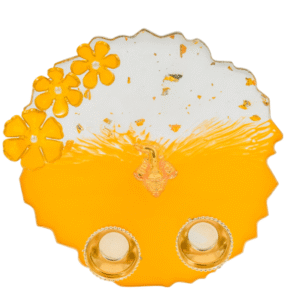 Resin Pooja Thali Set, Traditional Indian Worship Plate, Resin Pooja Thali for Puja and Festive Season