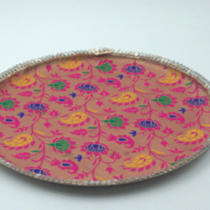 Paithani Pooja Plate | Paithani Pooja Plate – Traditional Festive Home Décor and Spiritual Essential