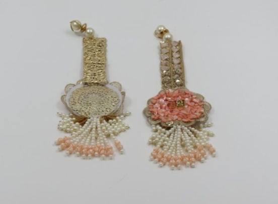 Shubh Labh Hanging with Pink Stones & Pearls – Decorative Auspicious Wall & Door Ornament, Pooja Room Décor, Festival & Wedding Home Accent, Diwali Gift