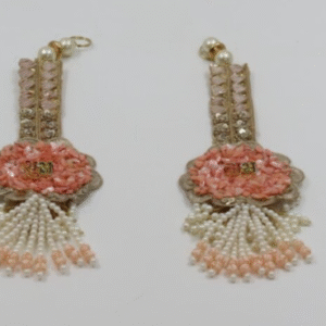 Shubh Labh Hanging with Pink Stones & Pearls – Decorative Auspicious Wall & Door Ornament, Pooja Room Décor, Festival & Wedding Home Accent, Diwali Gift