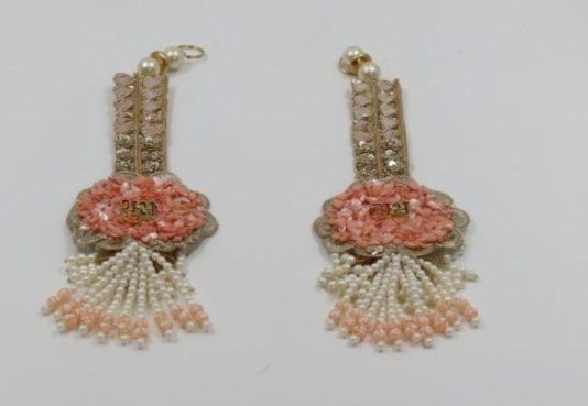 Shubh Labh Hanging with Pink Stones & Pearls – Decorative Auspicious Wall & Door Ornament, Pooja Room Décor, Festival & Wedding Home Accent, Diwali Gift