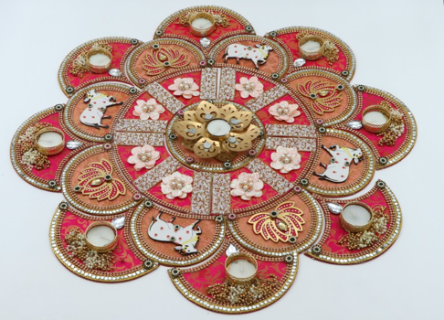 Pichwai Rangoli – Traditional Charm for Your Festive Décor| Pichwai Circular Rangoli – Traditional Indian Motif