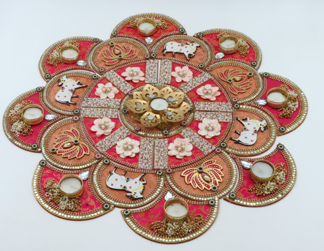 Pichwai Rangoli – Traditional Charm for Your Festive Décor| Pichwai Circular Rangoli – Traditional Indian Motif