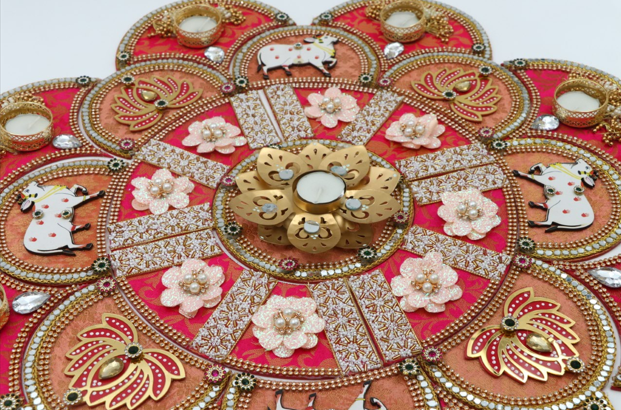 Pichwai Rangoli – Traditional Charm for Your Festive Décor| Pichwai Circular Rangoli – Traditional Indian Motif