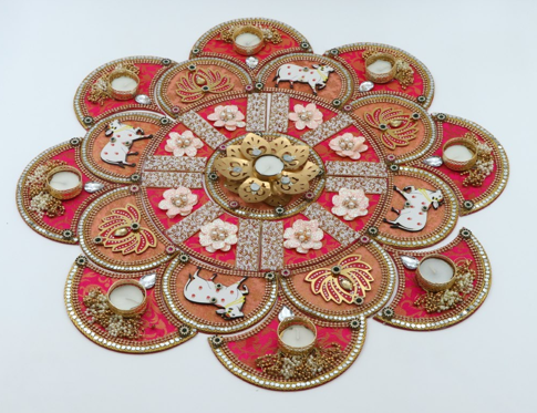 Pichwai Rangoli – Traditional Charm for Your Festive Décor| Pichwai Circular Rangoli – Traditional Indian Motif
