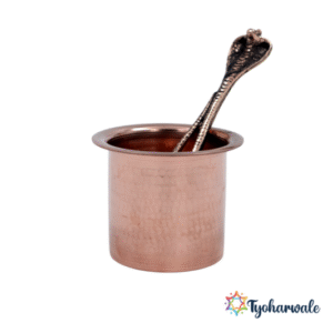 Copper Panchpatra | Traditional Indian Handcrafted Pooja Patra for Puja, Temple & Diwali | Authentic Copper Panchpatra Gift