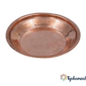 Copper Plate Taman | Tamba Pooja Thali for Gift and Temple Use | Traditional Handmade Copper Puja Plate & Diwali Gift