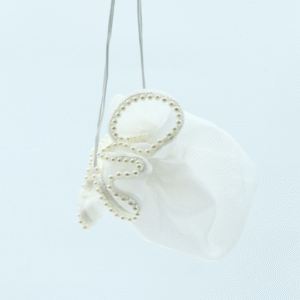 Pearl-Embellished Tissue Potli – Luxury Ethnic Gift & Festival Bag| Decorative Tissue Potli Pouch Set – Wedding Favors & Party Gift Bags