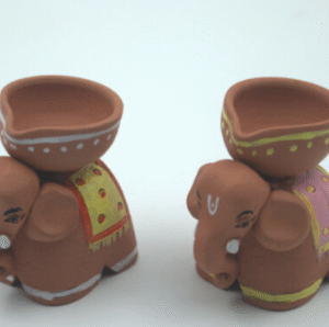 Colourful Hathi Panti | Elephant Diya | Handmade Clay Diya | Elephant Lamp for Diwali