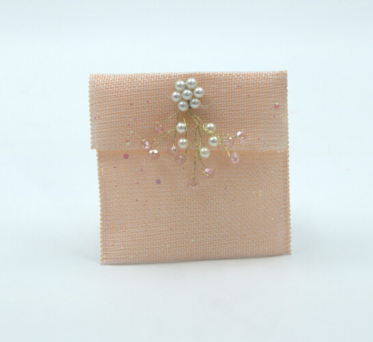 Fabric Envelope with Pearl & Gota Work – Designer Shagun Money Pouch, Wedding & Festival Gift Envelope, Luxury Ethnic Pooja Décor