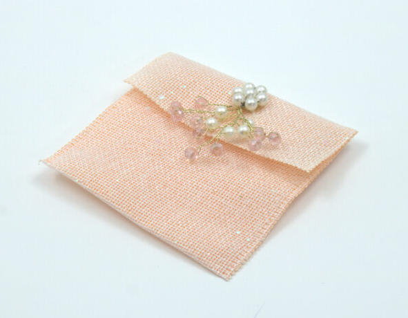 Fabric Envelope with Pearl & Gota Work – Designer Shagun Money Pouch, Wedding & Festival Gift Envelope, Luxury Ethnic Pooja Décor