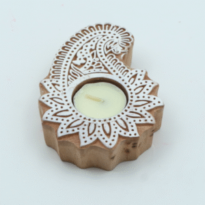 Handcrafted Wooden Diyas – Rustic Oil Lamps for Diwali & Pooja| Wooden Decorative Diyas – Set of 5 for Home, Mandir & Festivals