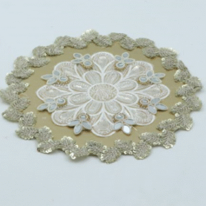 Golden Tissue Rangoli Set of 3 – Luxury Ready-to-Use Golden Rangoli for Diwali, Weddings, Pooja Rooms, and Premium Festival Home Décor