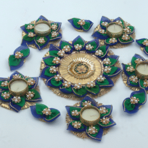 Blue Tissue Rangoli – Reusable Eco-Friendly Decorative Rangoli for Diwali, Festival Floor Styling, Pooja Room, and Wedding Décor