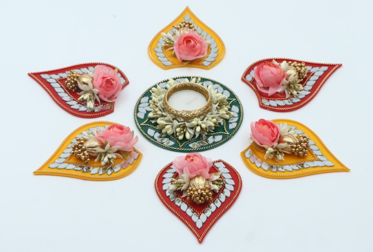 Small Rangoli – Compact Ready-to-Use Decorative Rangoli for Entrance, Diwali, Pooja Room, Wedding, and Mess-Free Festival Décor