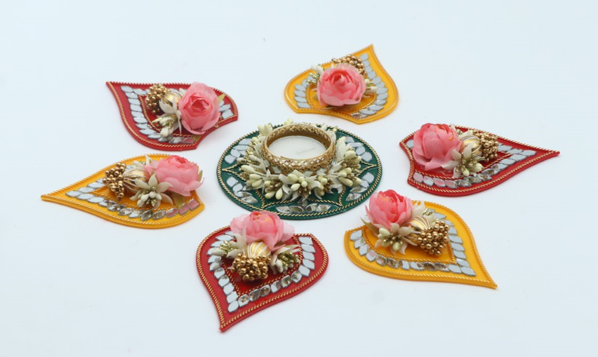 Small Rangoli – Compact Ready-to-Use Decorative Rangoli for Entrance, Diwali, Pooja Room, Wedding, and Mess-Free Festival Décor